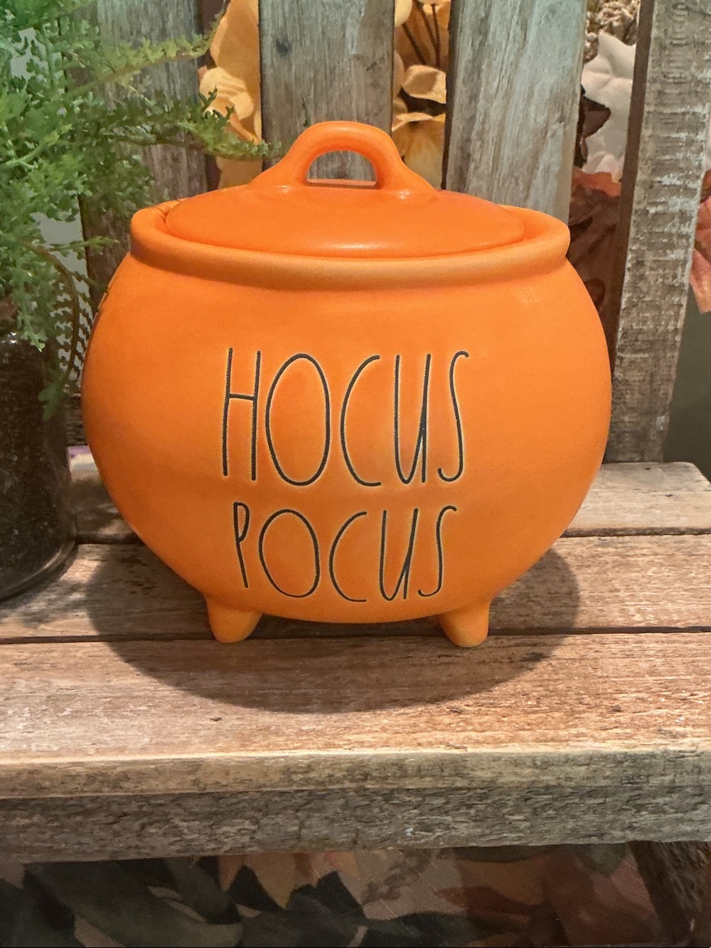 EUC - Rae Dunn Orange Halloween Cauldron